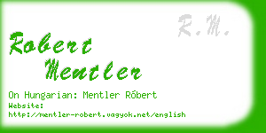 robert mentler business card