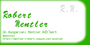 robert mentler business card